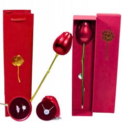  Ékszerdoboz rózsa virág gyűrűhöz, ékszerekhez ajándék szett (I-33869)