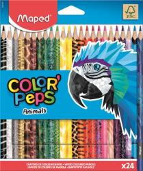 Maped Színes ceruza készlet, háromszögletű, MAPED Color Peps Animal , 24 különböző szín (832224FC)