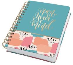 Sigel Spirálfüzet, 168x215 mm, pontrácsos, 120 lap, keményfedeles, SIGEL Jolie , Open your mind (JN611)