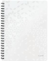 Leitz Spirálfüzet, A4, kockás, 80 lap, LEITZ Wow , fehér (46380001)