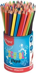 Maped Színes ceruza készlet, háromszögletű, ceruzatartó, MAPED School Peps (832000)