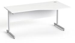 MAYAH Íróasztal, íves, jobbos, szürke fémlábbal, 160x80 cm, MAYAH Freedom SV-29 , fehér (SV-B7816 F/ IBXA29F) - papir25