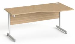 MAYAH Íróasztal, íves, jobbos, szürke fémlábbal, 160x80 cm, MAYAH Freedom SV-29 , kőris (SV-B7816 K/ IBXA29K) - papir25