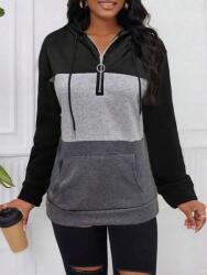 Shein Kétszínű Kapucnis Pulóver (s) (610471)