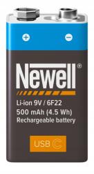 Newell Lítium-ion akkumulátor Newell 9V (6F22) 500 mAh 1 db (NL3465)