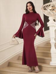 Shein Bordó Strasszos Ruha (M) (611704)