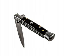 Dominator Nagy Rugós Kés Klasszikus Taktikai Zsebkés Italia Maffia Tok Fekete (1.74)