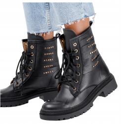Casu Fekete Női Bőr Munkavédelmi Bokacsizma Platform Fűzött Divatos R 37 (7090450000371)