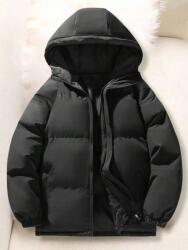 Shein fekete pihe-puha kapucnis kabát (14L) (612176)