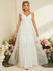 Shein IC07109 Shein Elegáns Estélyi Ruha Virágos Applikációval (3) XL