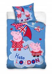 Carbotex Gyerek ágyneműhuzat Peppa Pig és George Londonban 140x200 cm (PP191060)