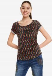 Desigual Fekete Póló Logó Mintával (L) (19SWTKCF_2000)