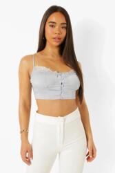 Boohoo Rövid Szatén Felső Csipkével, Méret S