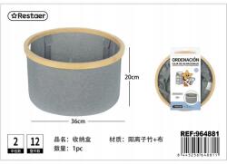  Kerek tároló kosár bambuszból és szövetből Szürke (964881)