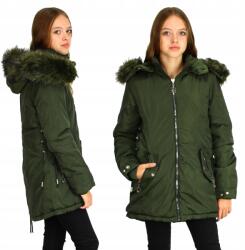 Youandbaby Parka Téli Melegítő Kabát Kapucnis Maci Szőrmével Zöld 158