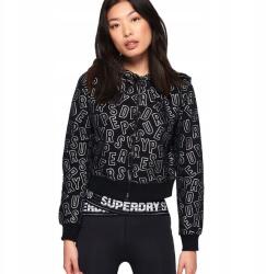 Superdry Fekete Kapucnis Nyomott Mintás Pulóver (40) (552719)