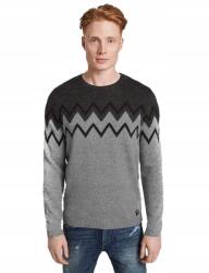 Tom Tailor Szürke Mintás Pulóver (M) (554647)