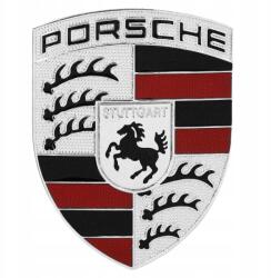 Porsche embléma Stuttgart logó rögzítővel Ezüst szín