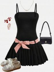 Shein Fekete Fodros Ruha Övvel (16L) (610639)