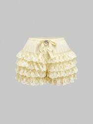 Romwe Sárga Csipkés Rövidnadrág (3XL) (610655)