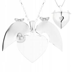  Nyaklánc nyitható szív cirkóniákkal titkárnő gravírozás ezüst 925 (I-33884)