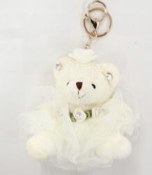  ZAB1 Mackó Medál Szőrmés Mackó 10cm Kulcstartó (123)