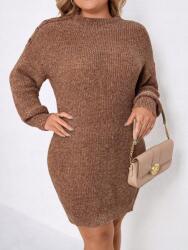 Shein Kötött Barna Ruha Melange (0XL) (611396)