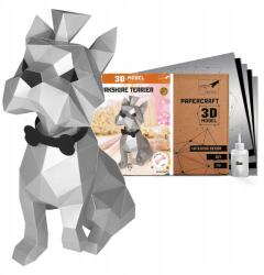  Papercraft Yorkshire Terrier Kreatív készlet Origami Puzzle York Paperraz (PP-2YOR-SLV)