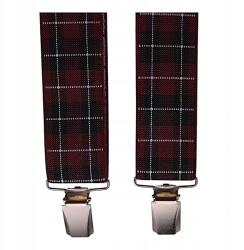  Férfi nadrágtartó, piros fekete kockás MB2039 (99836)