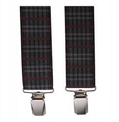  Férfi nadrágtartó, fekete szürke kockás MB2042 (99839)