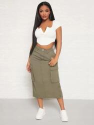 Shein Khaki MIDI Farmer Szoknya (M) (610834)