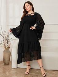 Shein Fekete Aszimmetrikus Ruha (2XL) (587308)