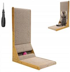  Macska Kaparófa 60 CM L-szerű Fali Padló Függőleges Játék Karton Barna (250314WS89)