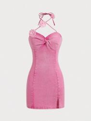 Shein Rózsaszín Farmer Ruha Mini (M) (603218)