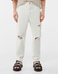 Bershka Ekrü Egyenes Lyukú Farmernadrág (44) (544956)