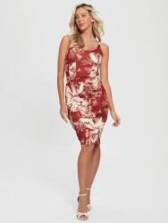 GUESS ceruza ruha, vállpántos, barna, virágmintás, Méret: XS (550697)