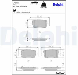 DELPHI Set placute frana DELPHI LP3982 (LP3982)