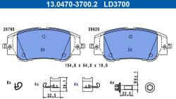 ATE Set placute frana ATE 13.0470-3700.2 (13.0470-3700.2)
