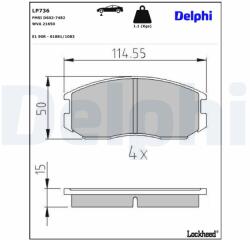 DELPHI Set placute frana DELPHI LP736 (LP736)