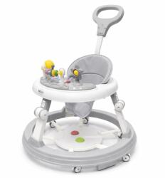 Kidizi Premergator 3 in 1 Kidizi Pippa Step Up gri pentru bebelusi, cu panou pentru picioare cu lumini si sunete, tavita muzicala si maner detasabil (5949551917601)