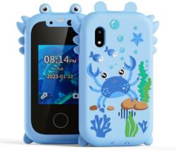  KP08 Crab 2.8" játék okostelefon IPS kijelzővel, Dual kamerával gyerekeknek, kék