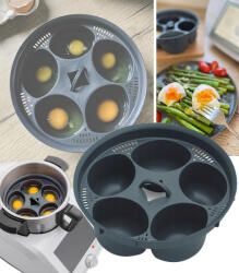 GordonToys Thermomix Monsieur Smart Connect tojásfőző betét 5 tojáshoz, szürke (G681)