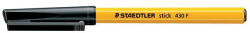 STAEDTLER Golyóstoll, 0, 3 mm, kupakos, STAEDTLER "Stick 430 F", fekete (COTS430F9)