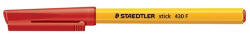 STAEDTLER Golyóstoll, 0, 3 mm, kupakos, STAEDTLER "Stick 430 F", piros (COTS430F2)