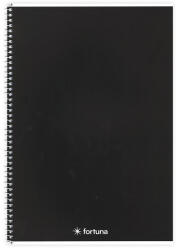Fortuna Spirálfüzet vonalas FORTUNA Monocolor A/4 70 lapos fekete (01_02130)