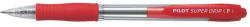 Pilot Golyóstoll, 0, 22 mm, nyomógombos, PILOT "Super Grip", piros (COPSGGP)