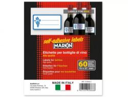 MARKIn Etichete pentru Sticle de Vin Markin 70x37MM 60 Bucati Alb/Albastru (ETI062)