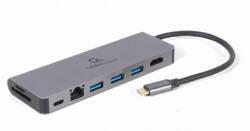 Gembird - USB Type-C 5 az 1-ben többportos adapter (elosztó + HDMI + port + kártyaolvasó + LAN) - A-CM-COMBO5-05 (A-CM-COMBO5-05)