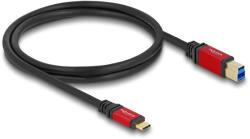 Delock USB 5 Gbps kábel USB Type-C apa - USB B-típusú apa 1 m piros fém (80612) (80612) - flylite