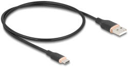 Delock USB 2.0 kábel USB A-típusú dugó - USB Type-C dugó 0, 5 m fekete Szilikon (81225) - flylite